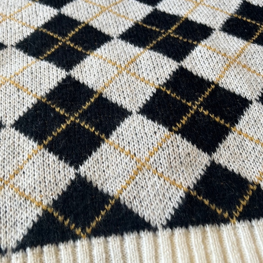 Argyle plaid cropped cardigan - Picture 8 of 8